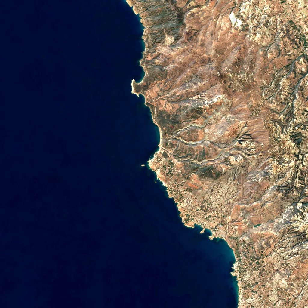 Avakas Gorge seen from above (Sentinel-2)