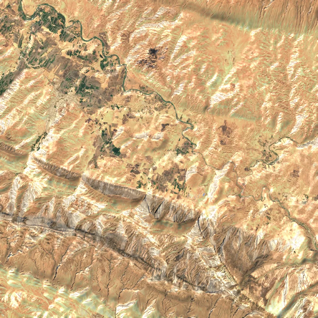 Bahram Chobin Canyon seen from above (Sentinel-2)
