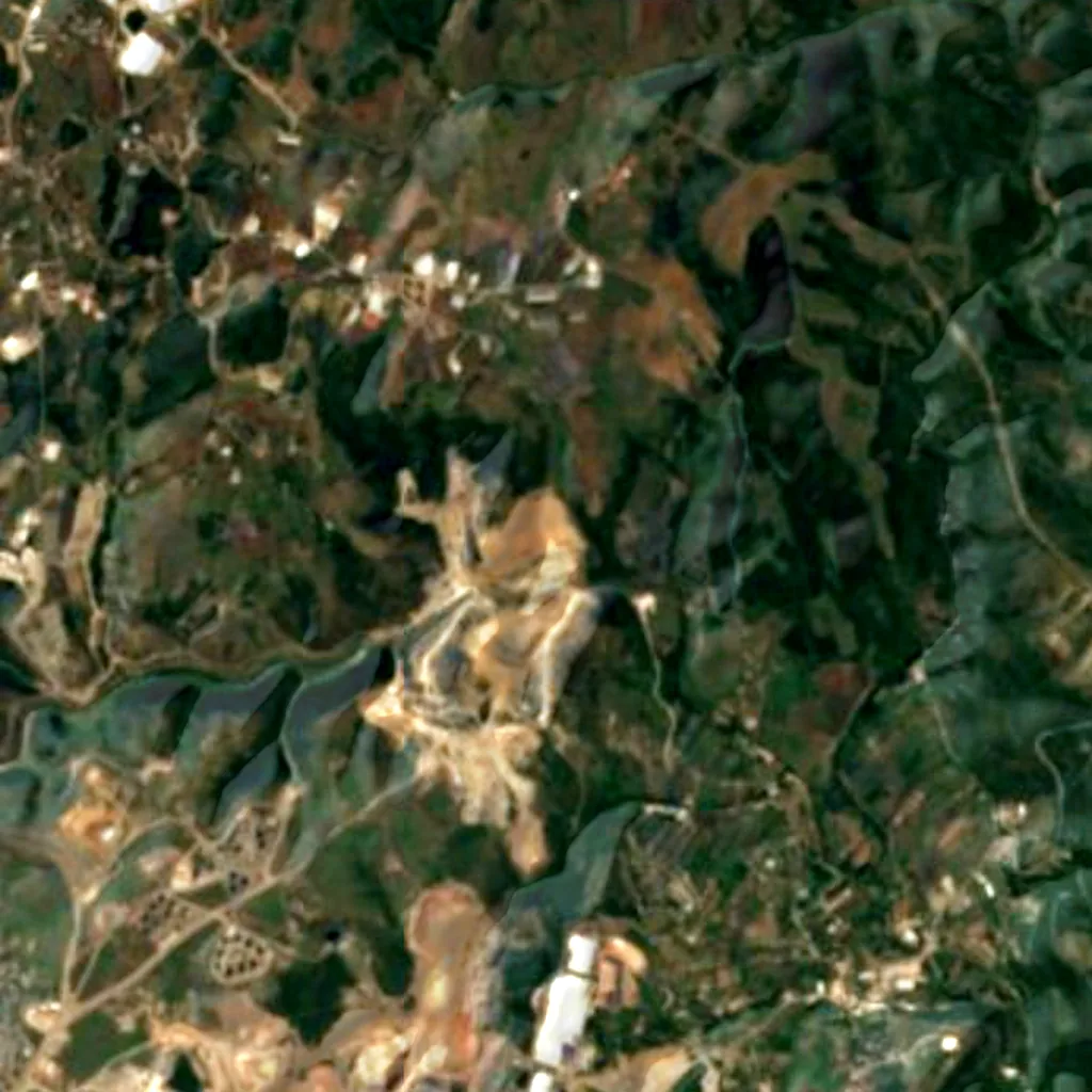 Ballıkayalar Nature Park seen from above (Sentinel-2)