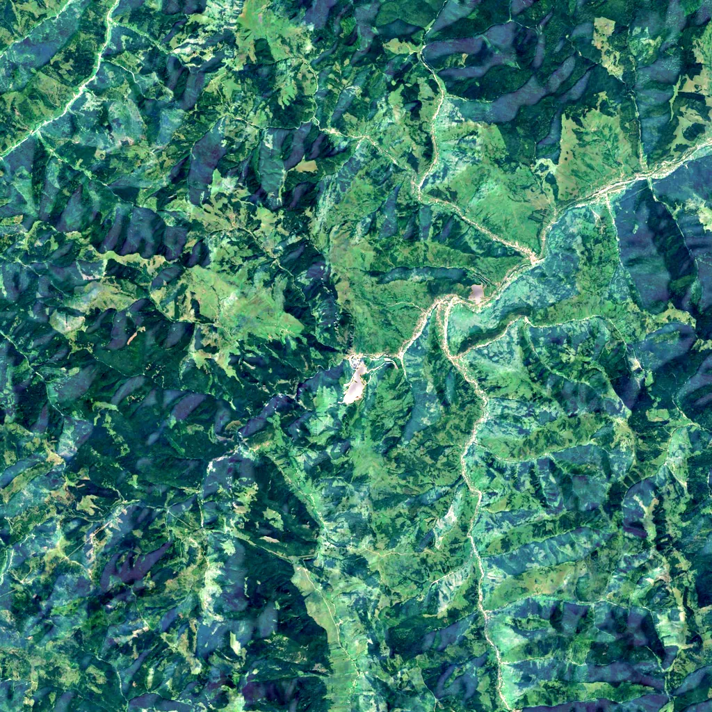 Bicaz Canyon seen from above (Sentinel-2)