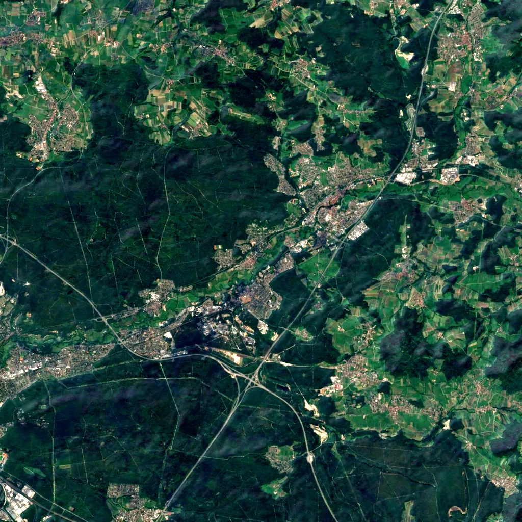 Bitterbachschlucht seen from above (Sentinel-2)