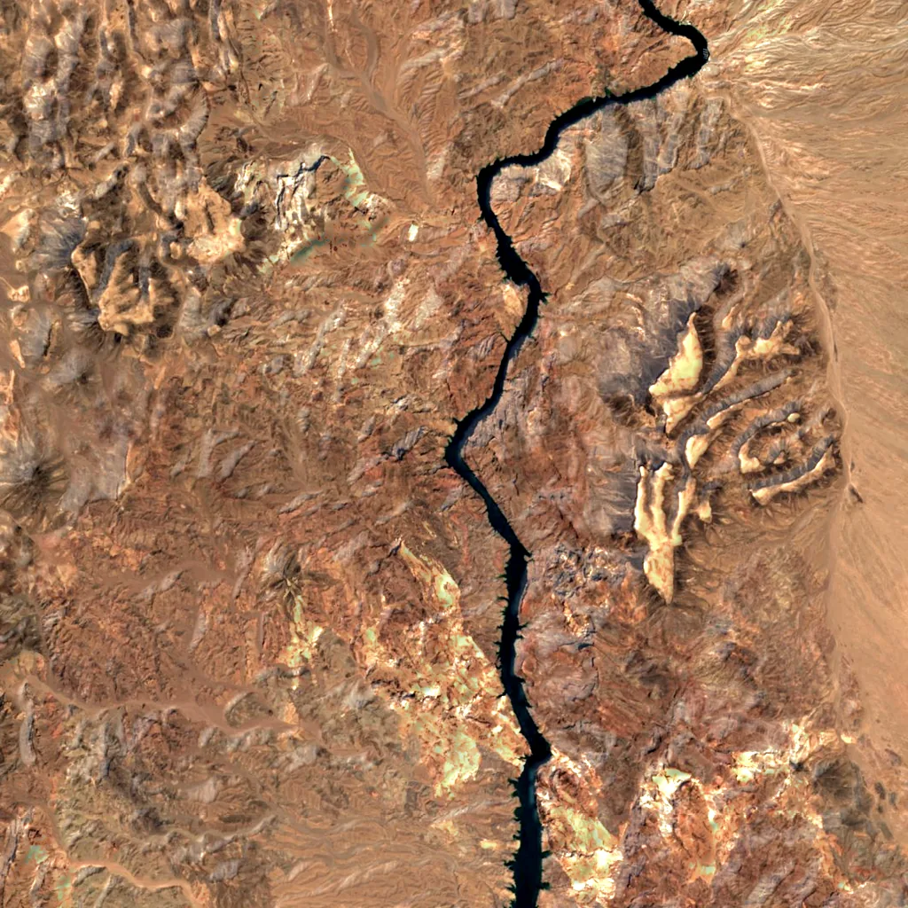 Black Canyon of the Colorado seen from above (Sentinel-2)