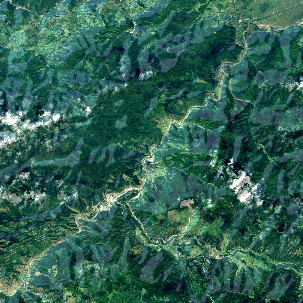 Borjomi Gorge seen from above (Sentinel-2)