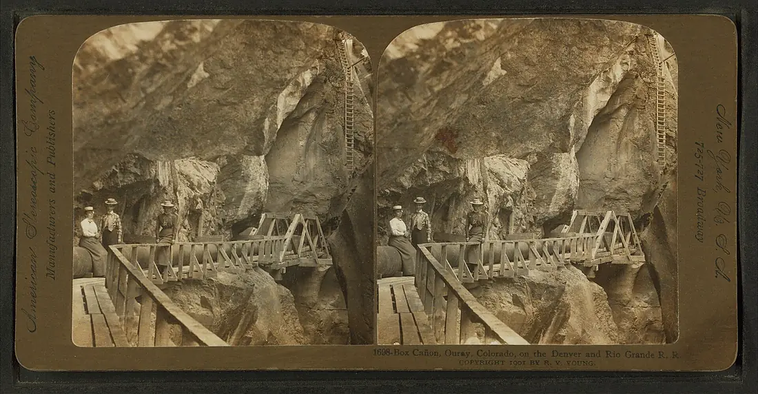 Box Cañon, Ouray, Colorado, on the Denver and Rio Grande R.R, by R. Y. Young