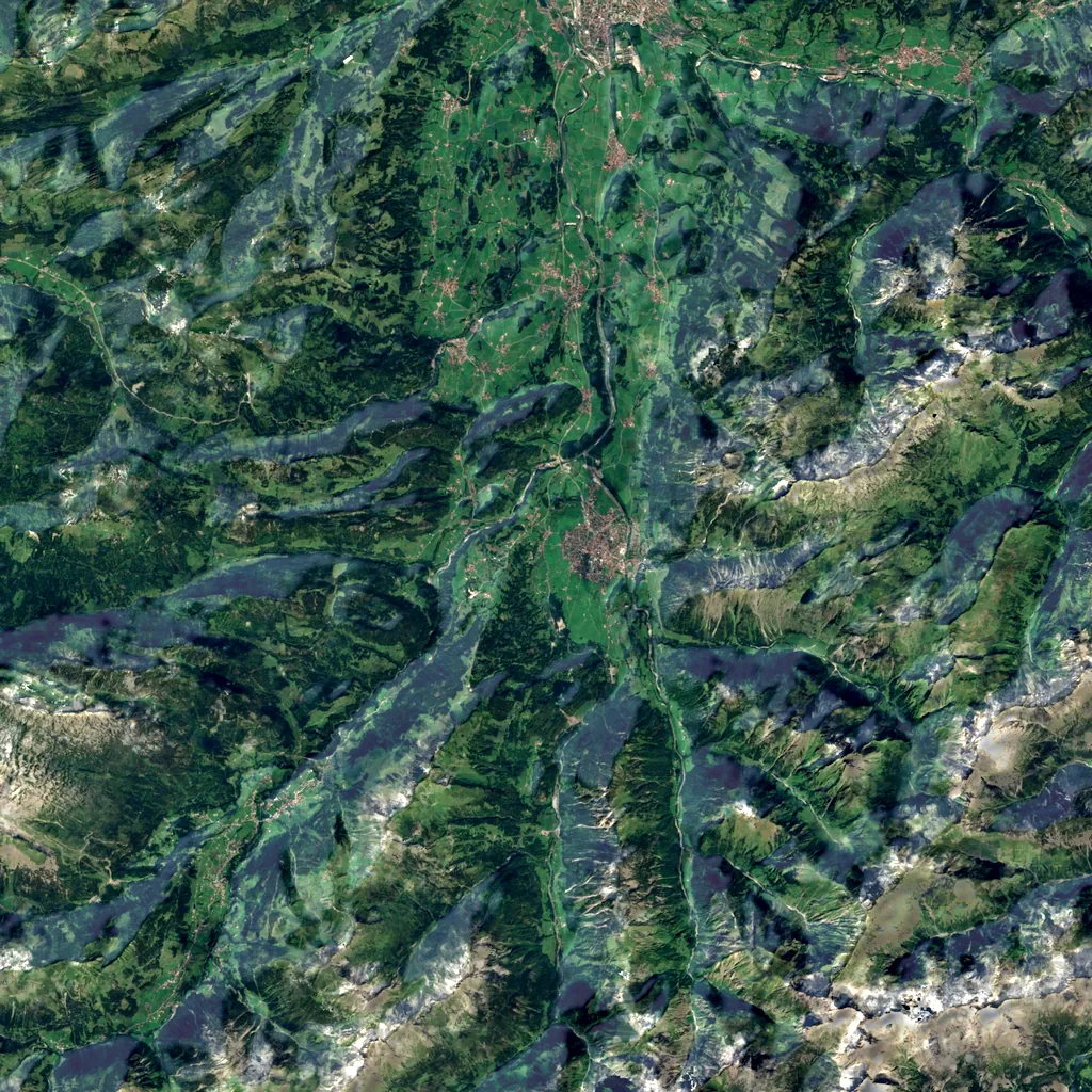 Breitachklamm seen from above (Sentinel-2)