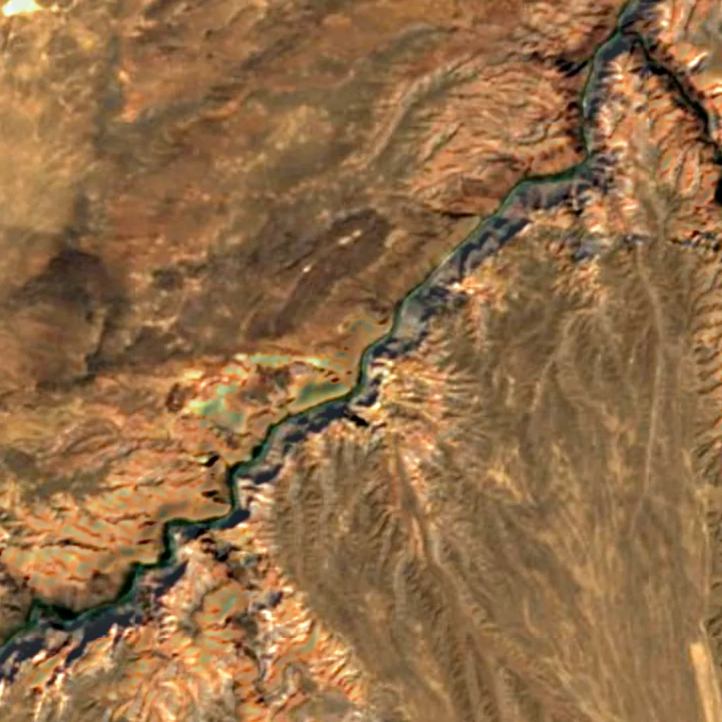 Charyn Canyon seen from above (Sentinel-2)