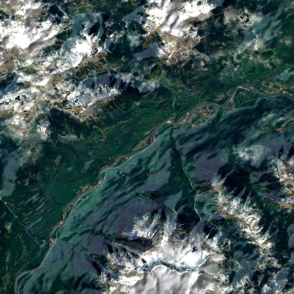 Cottonwood Canyon seen from above (Sentinel-2)