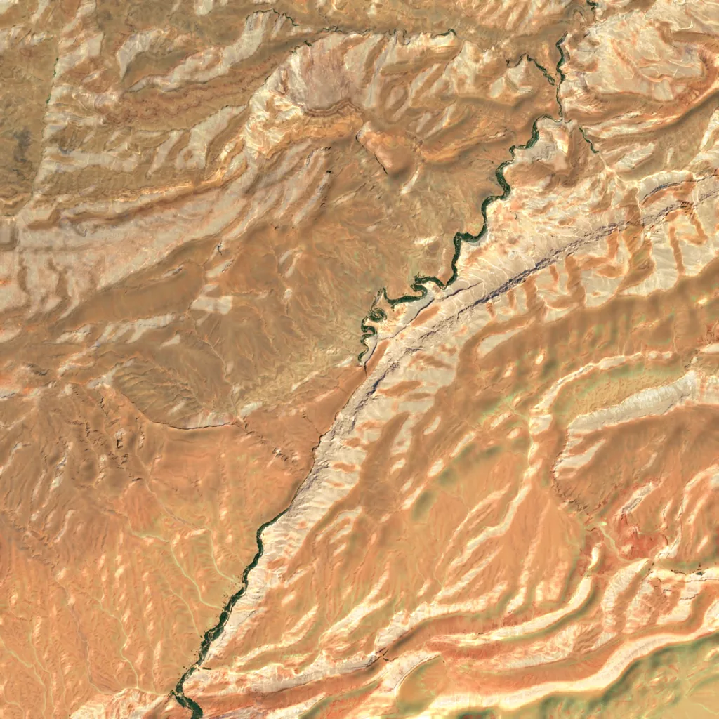 Dadès Gorges seen from above (Sentinel-2)