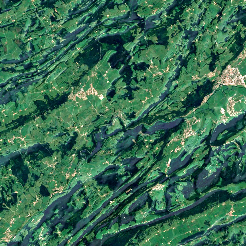 Défilé d'Entre-Roches seen from above (Sentinel-2)