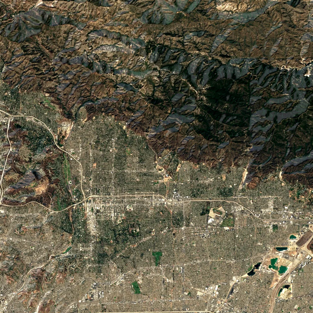Eaton Canyon seen from above (Sentinel-2)