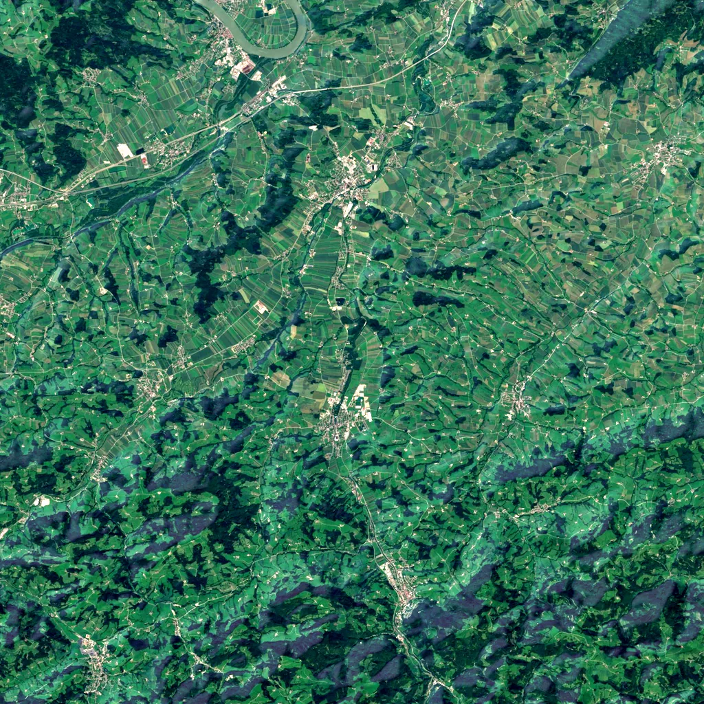 Erlaufschlucht seen from above (Sentinel-2)