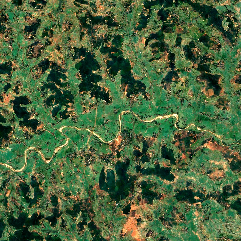 Gangani, West Bengal seen from above (Sentinel-2)