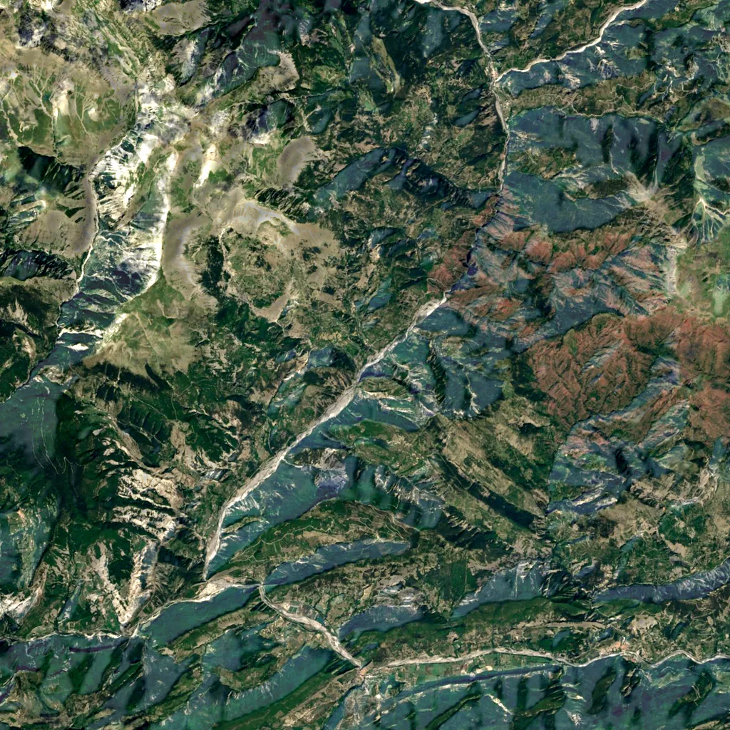 Gorges de Daluis seen from above (Sentinel-2)