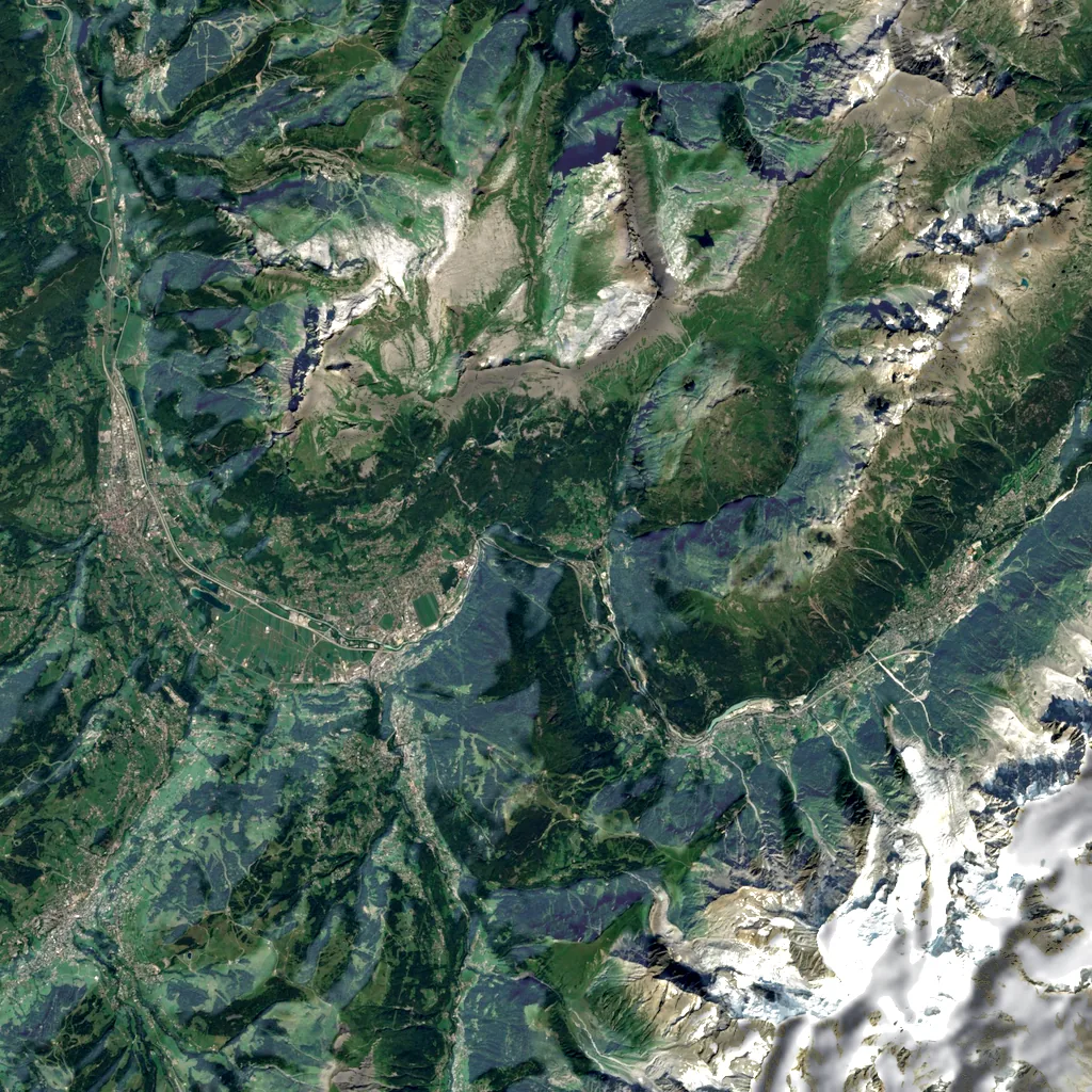 Gorges de la Diosaz seen from above (Sentinel-2)