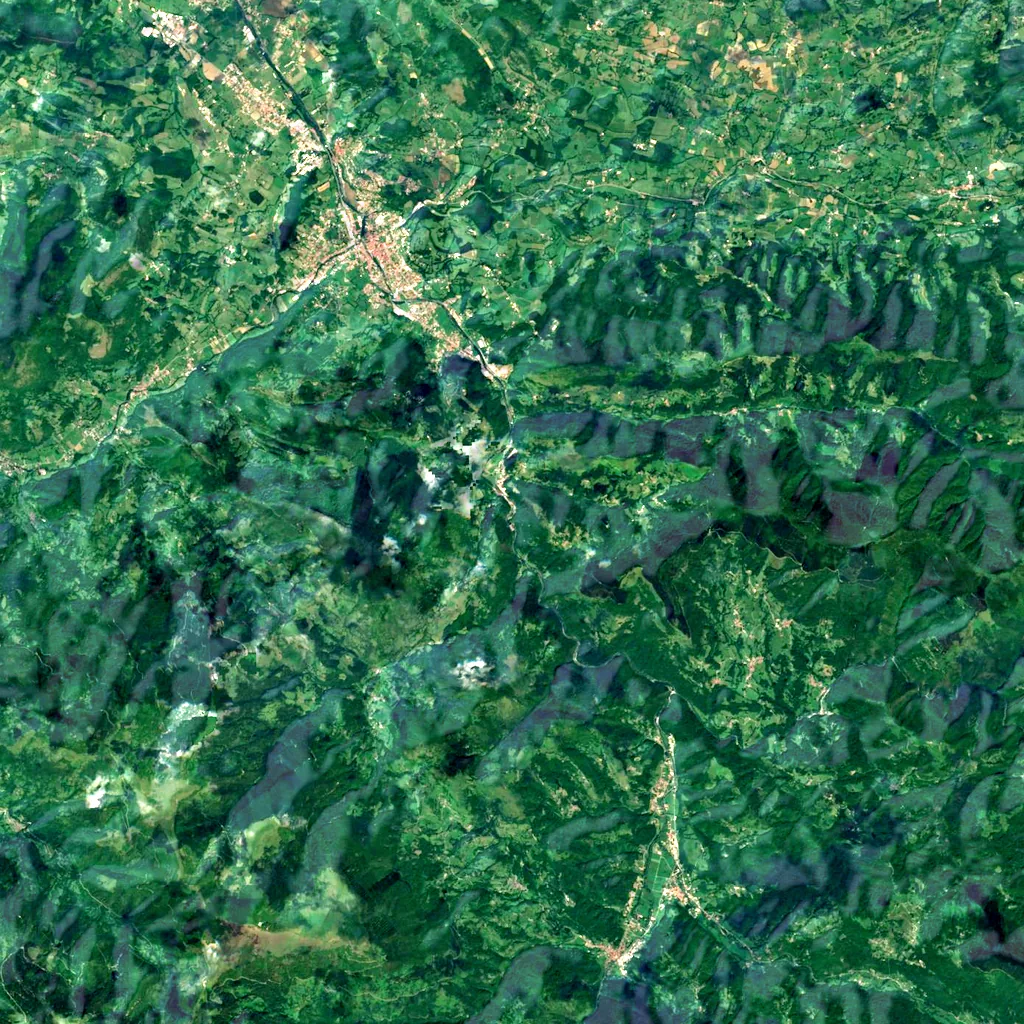 Gorges de la Ribaute seen from above (Sentinel-2)