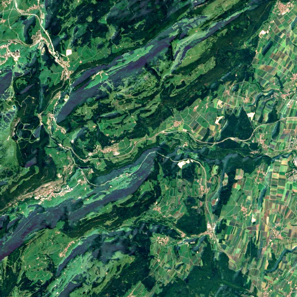 Gorges de l'Orbe seen from above (Sentinel-2)
