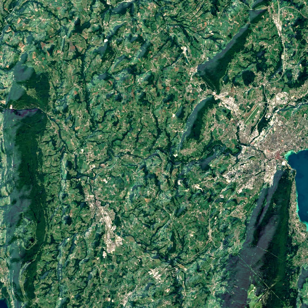 Gorges du Fier seen from above (Sentinel-2)