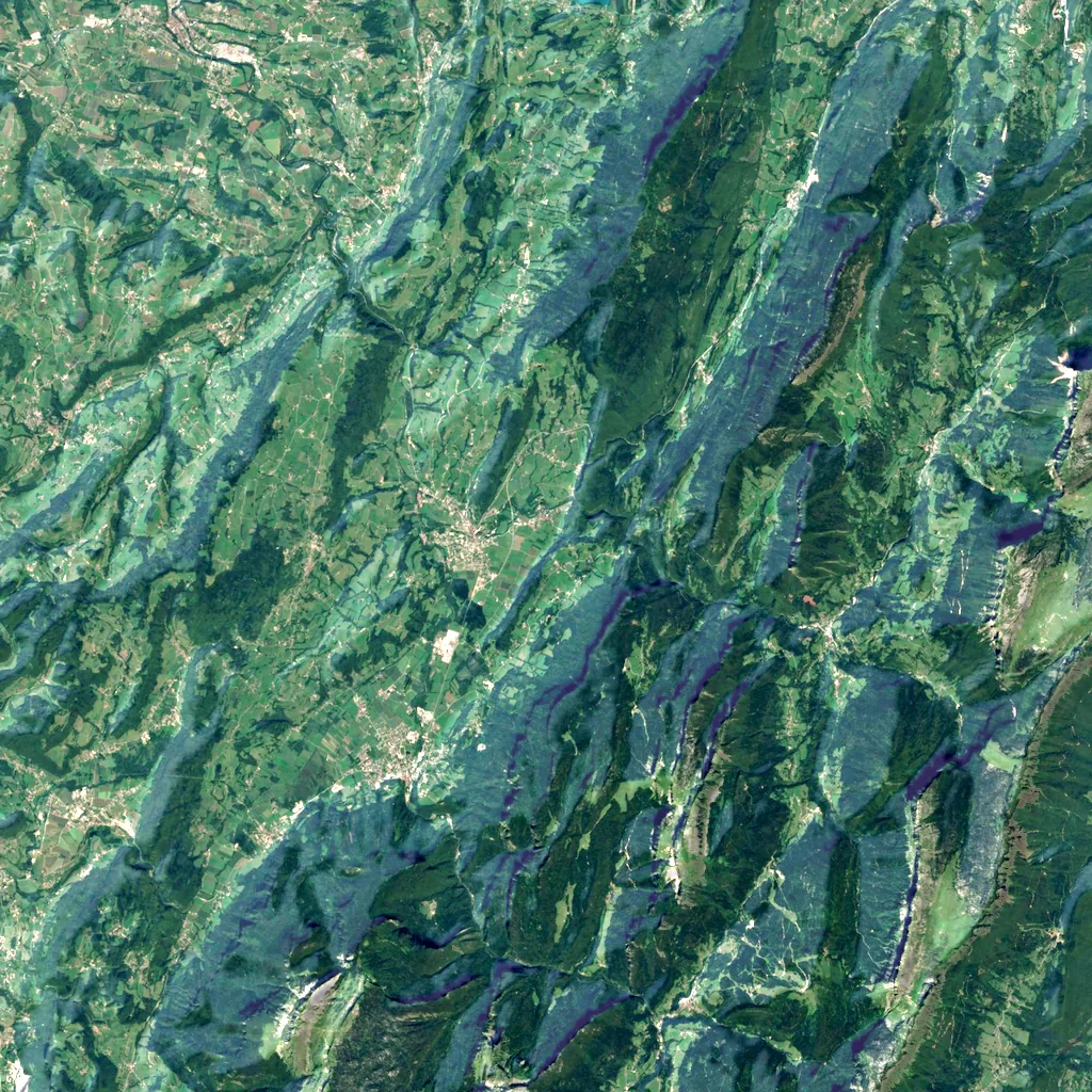 Gorges du Guiers Vif seen from above (Sentinel-2)