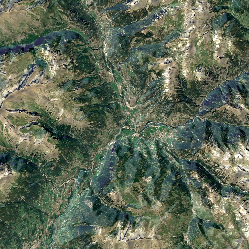 Gorges du Guil (Hautes-Alpes) seen from above (Sentinel-2)