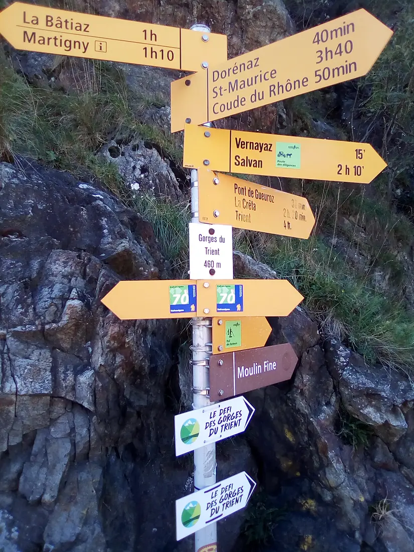 Hiking - Guidepost - Gorges du Trient