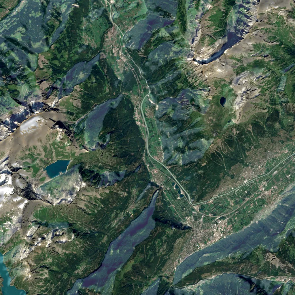 Gorges du Trient seen from above (Sentinel-2)