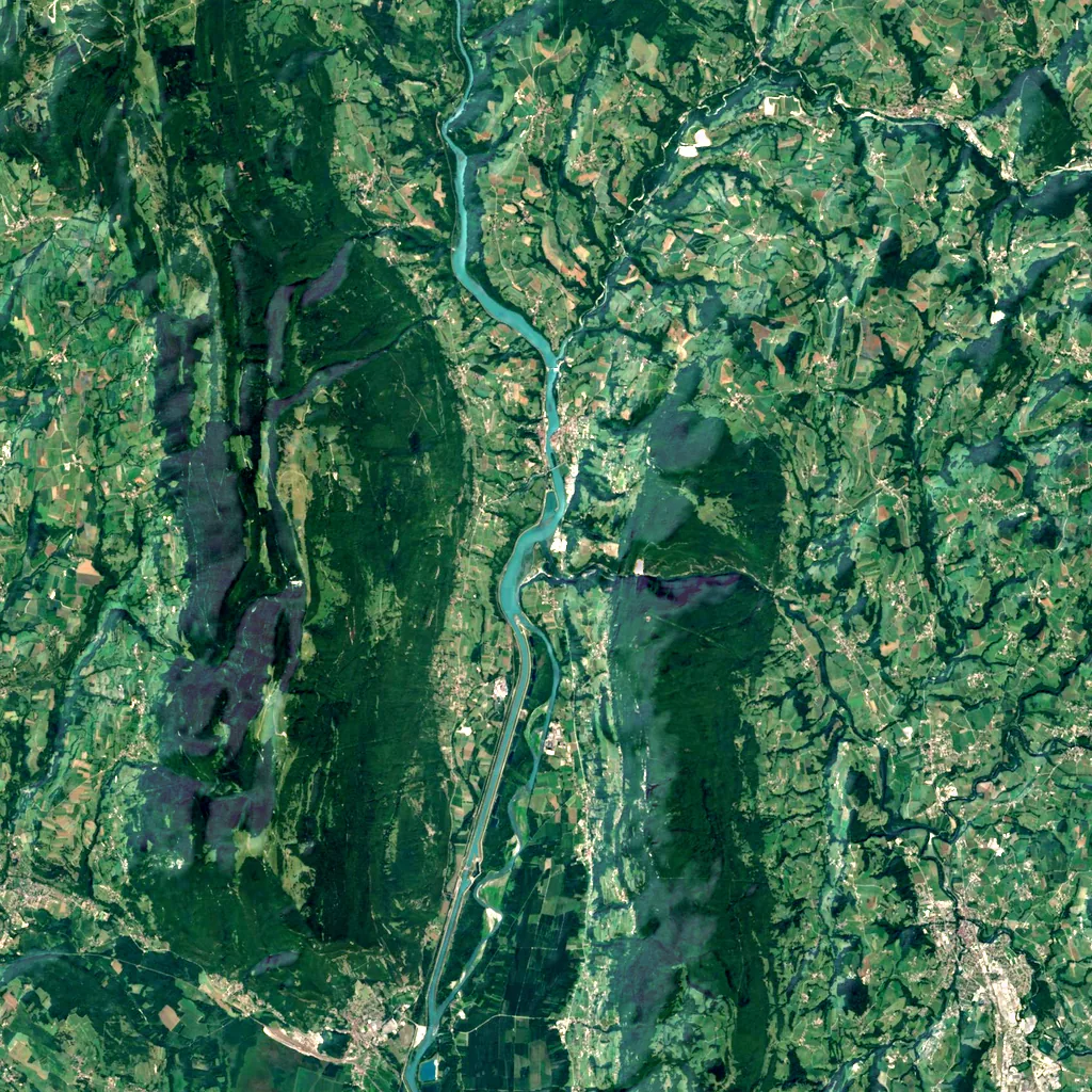 Gorges du Val du Fier seen from above (Sentinel-2)