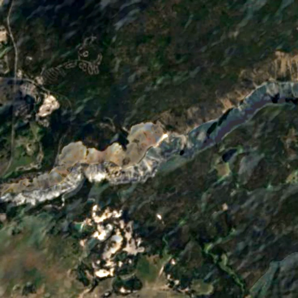 Grand Canyon of the Yellowstone seen from above (Sentinel-2)