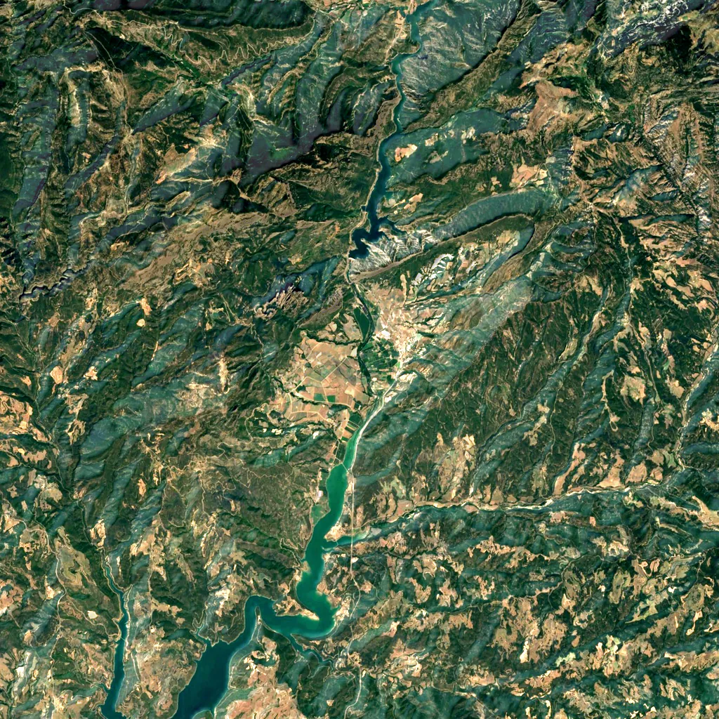 Grau d'Oliana seen from above (Sentinel-2)
