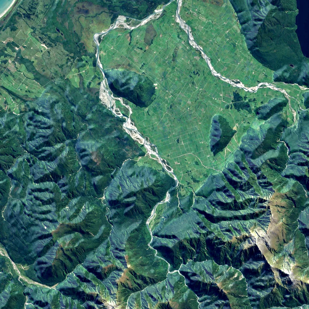 Hokitika Gorge seen from above (Sentinel-2)
