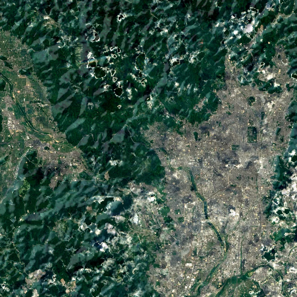 Hozu Gorge seen from above (Sentinel-2)