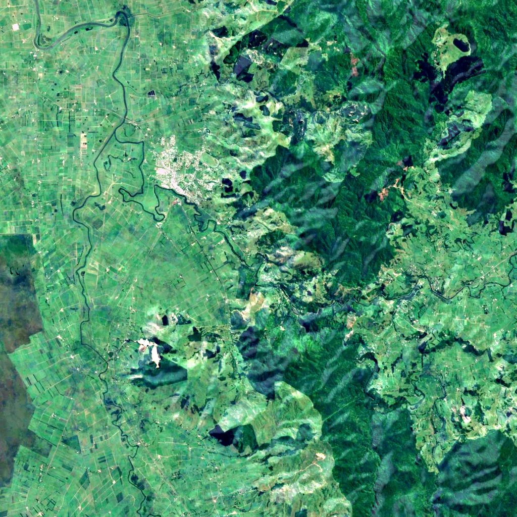 Karangahake Gorge seen from above (Sentinel-2)