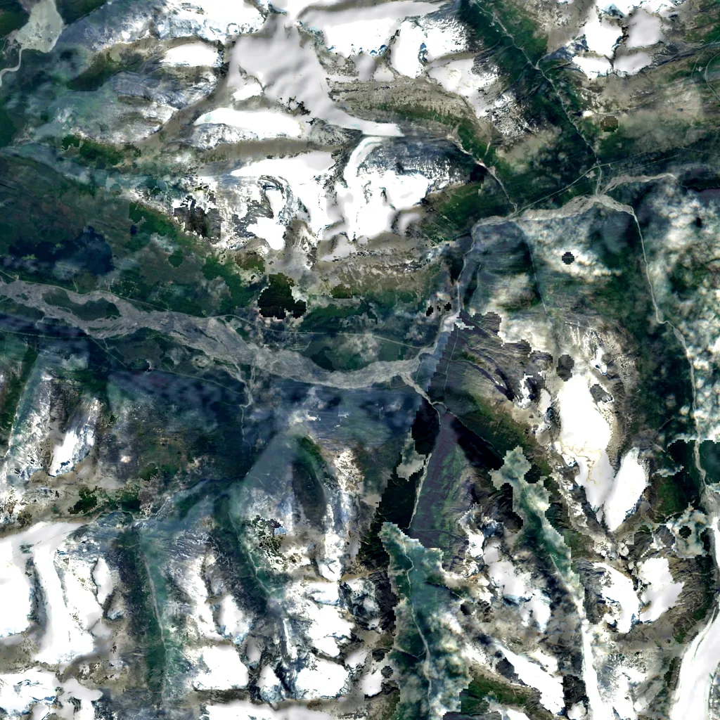 Keystone Canyon seen from above (Sentinel-2)