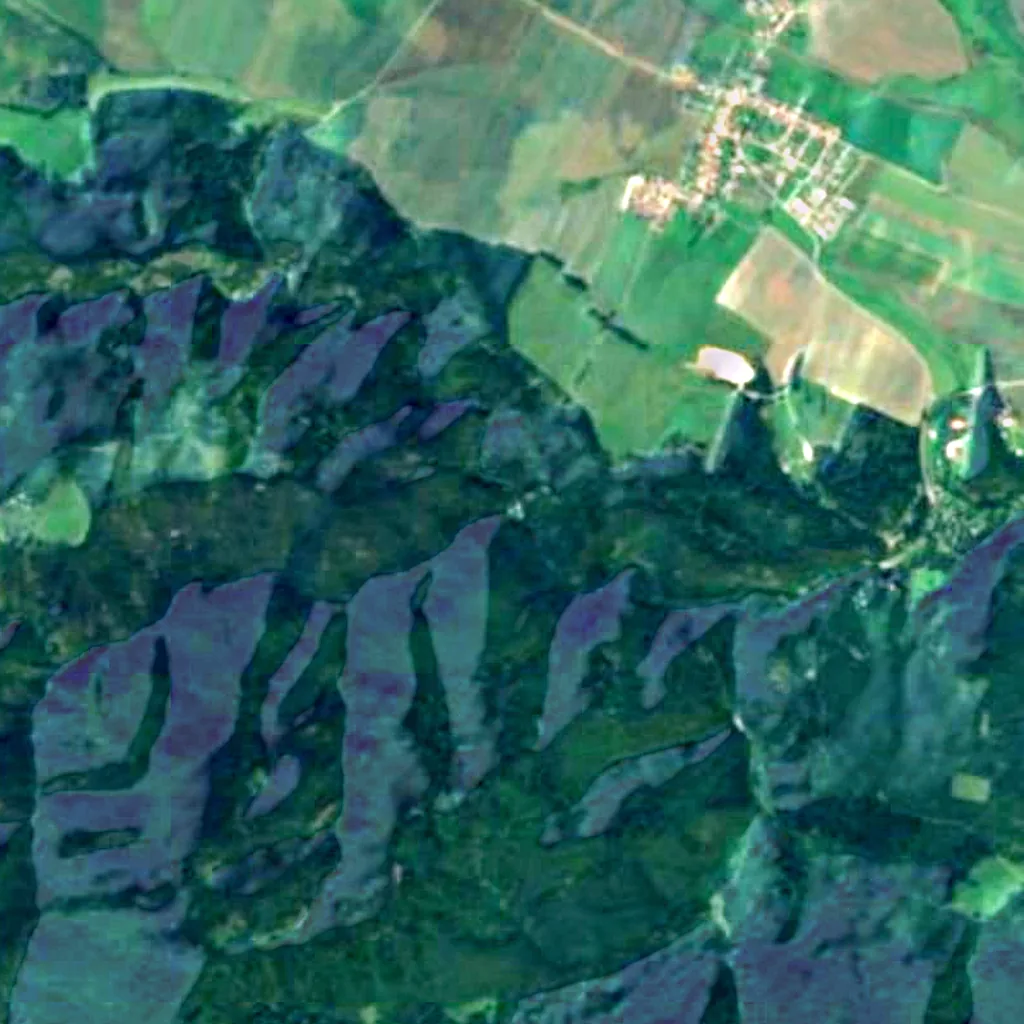 Kláštorská roklina seen from above (Sentinel-2)