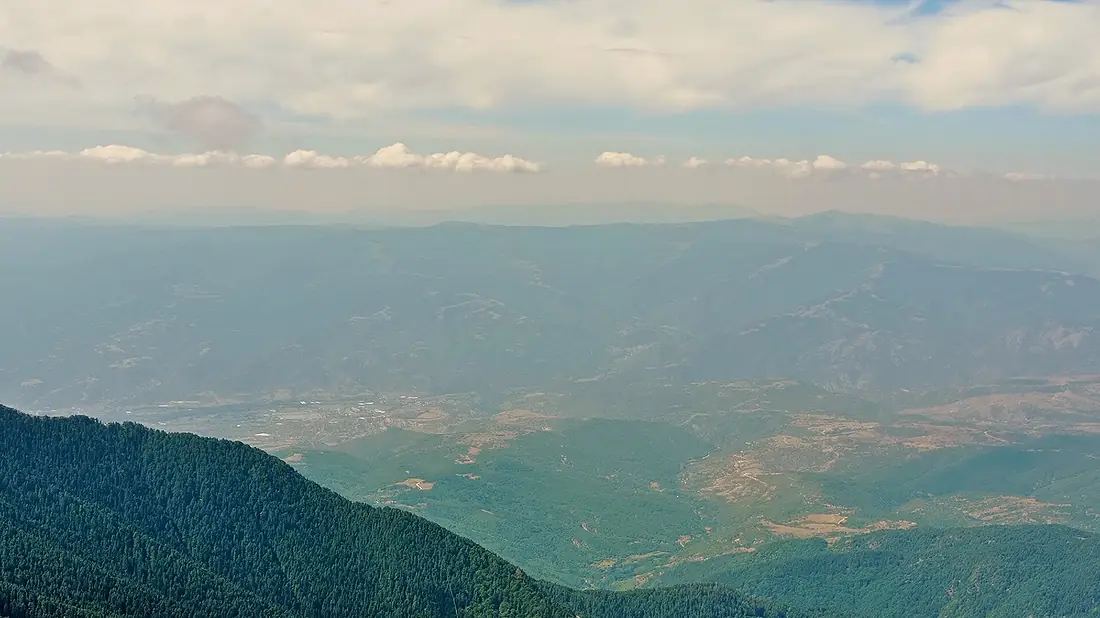 Kresna, Kresna Gorge, Maleshevo Mountain and Vlahina seen from Sinanitsa peak