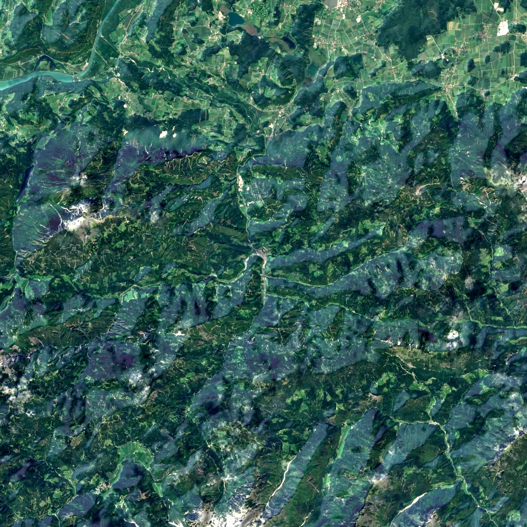 Kupitzklamm seen from above (Sentinel-2)