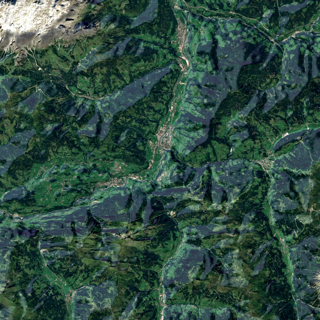Liechtensteinklamm seen from above (Sentinel-2)