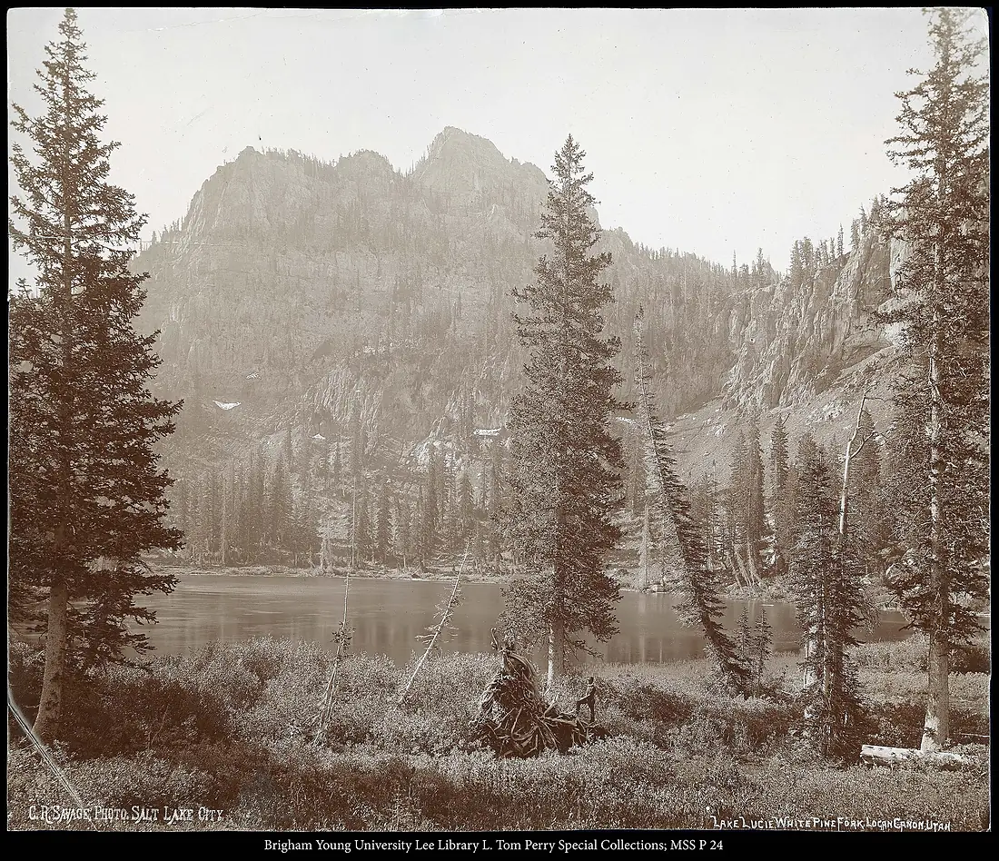 Lake Lucie, White Pine Fork, Logan Canon, Utah. C.R. Savage, Photo, Salt Lake City.