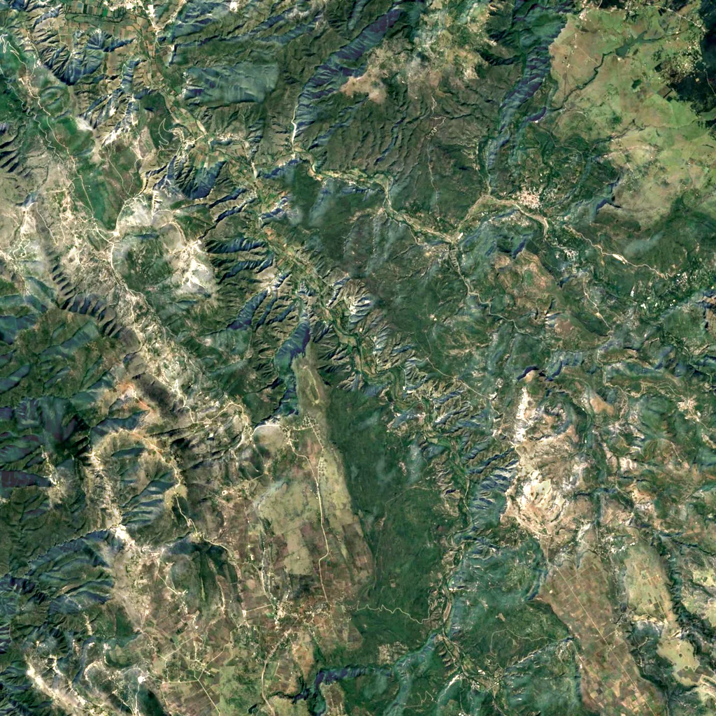 Metztitlan Canyon seen from above (Sentinel-2)