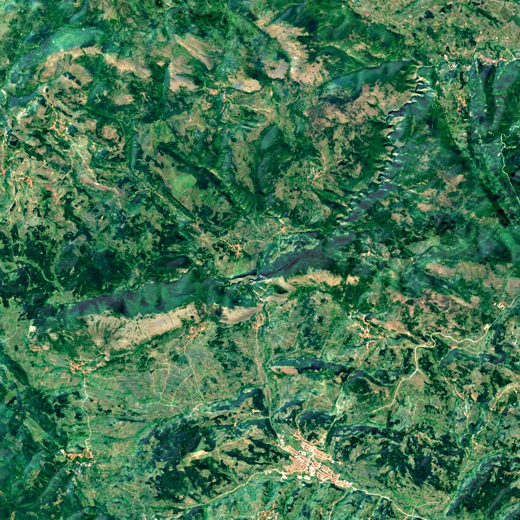 Niševac gorge seen from above (Sentinel-2)