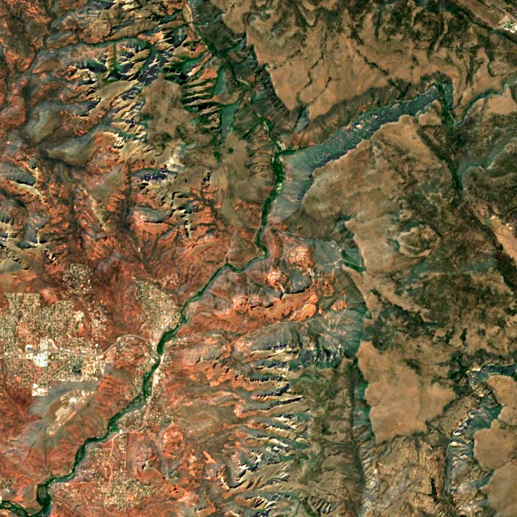 Oak Creek Canyon seen from above (Sentinel-2)