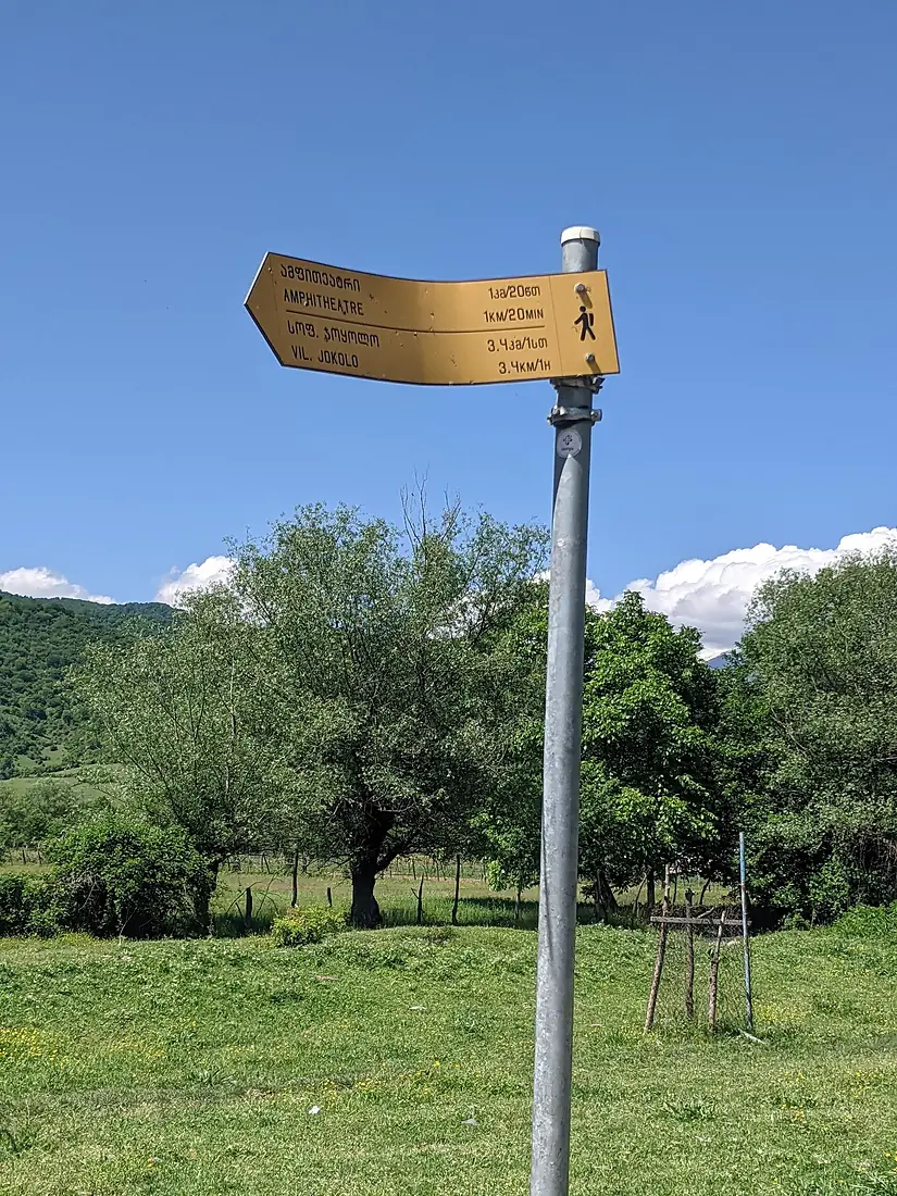 A guidepost in Duisi, Pankisi Valley