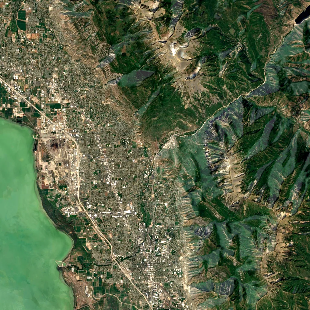 Provo Canyon seen from above (Sentinel-2)