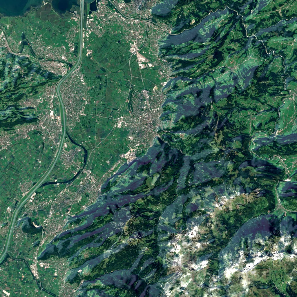 Rappenlochschlucht seen from above (Sentinel-2)