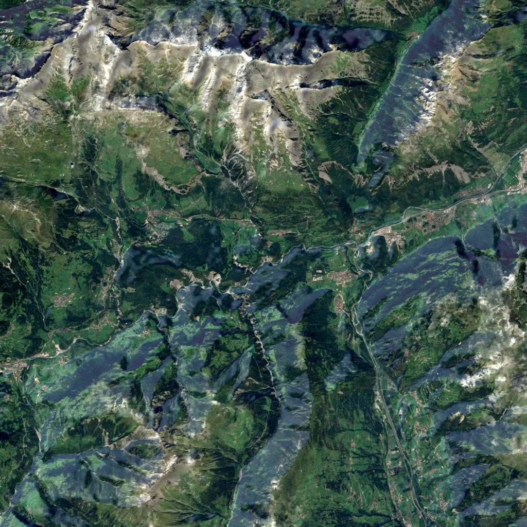 Ruinaulta seen from above (Sentinel-2)