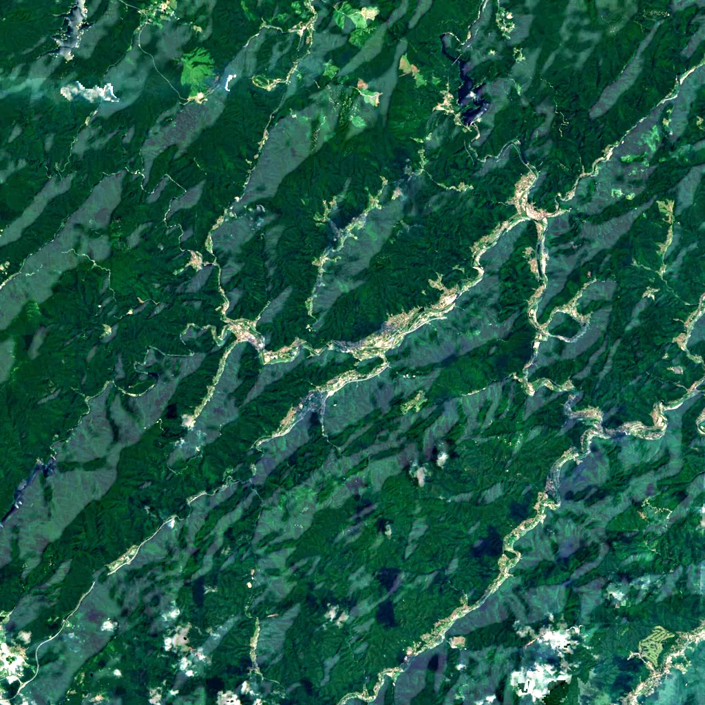 Ryūzu-kyō seen from above (Sentinel-2)