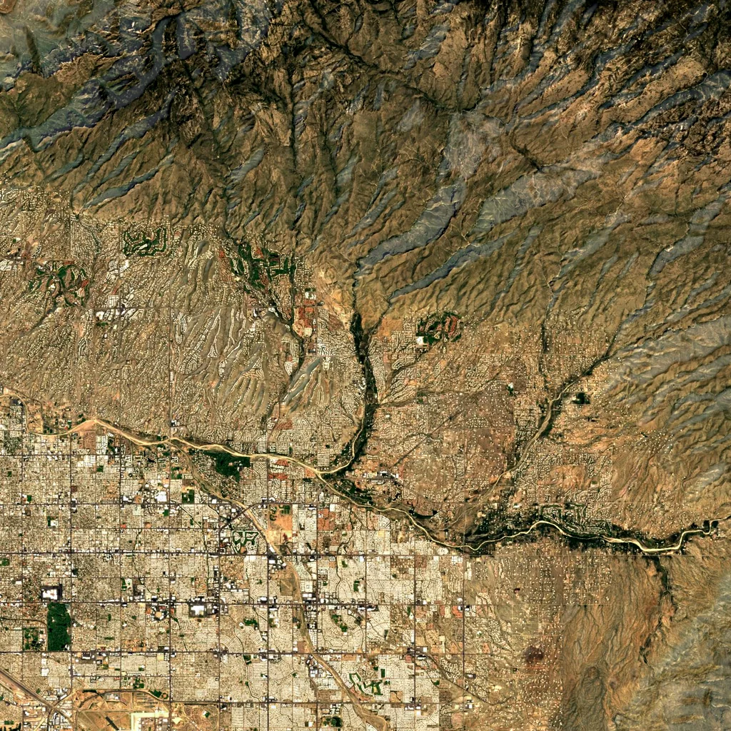 Sabino Canyon seen from above (Sentinel-2)