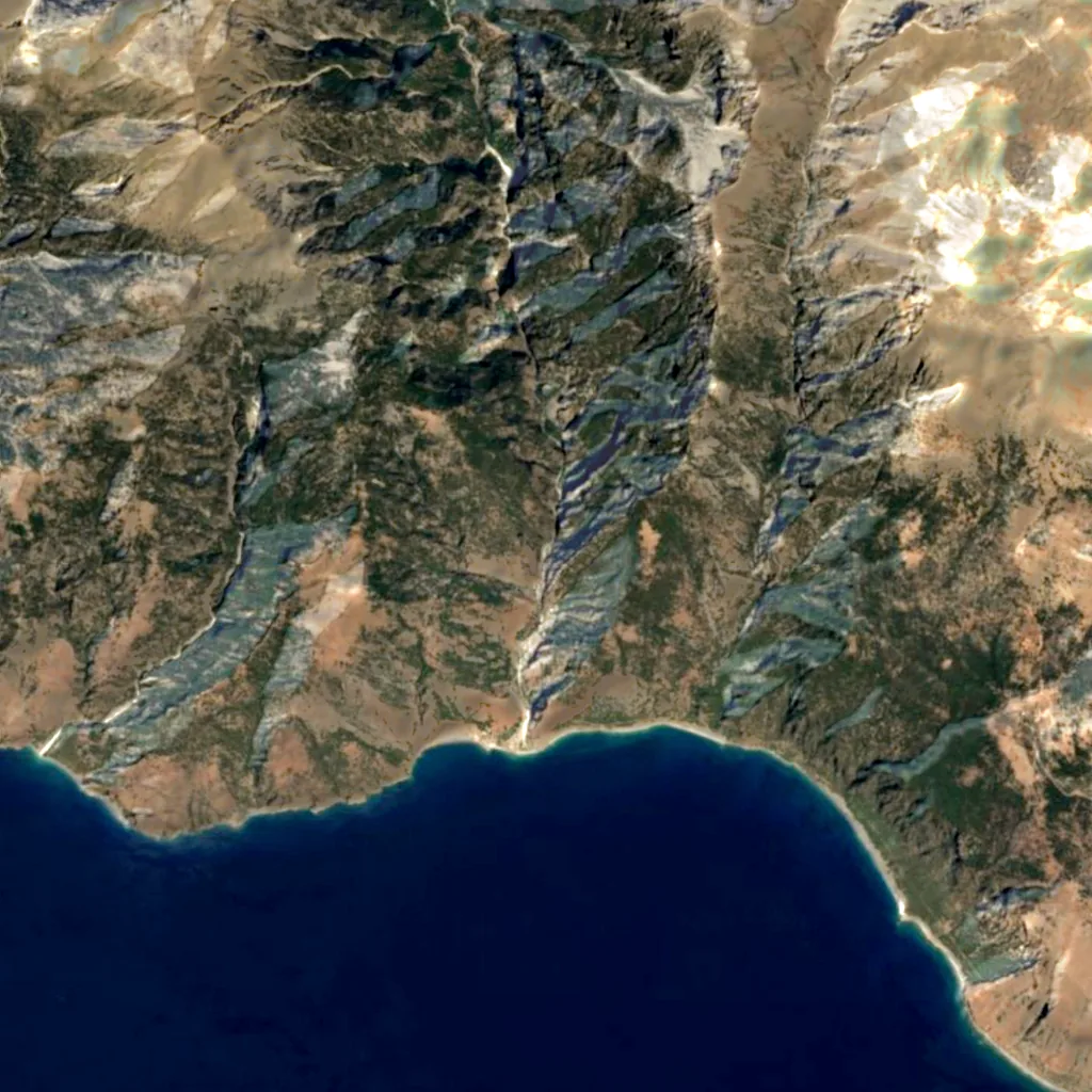 Samariá Gorge National Park seen from above (Sentinel-2)