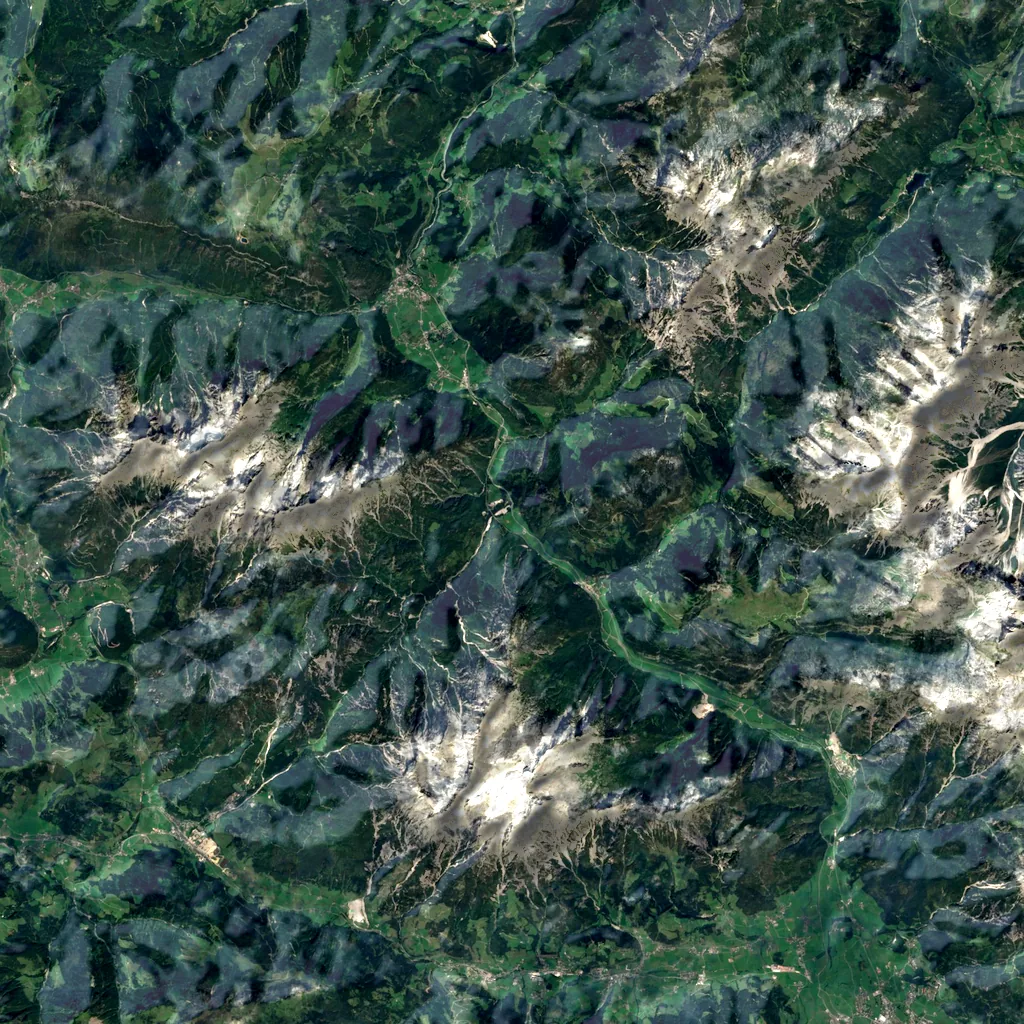 Seisenbergklamm seen from above (Sentinel-2)