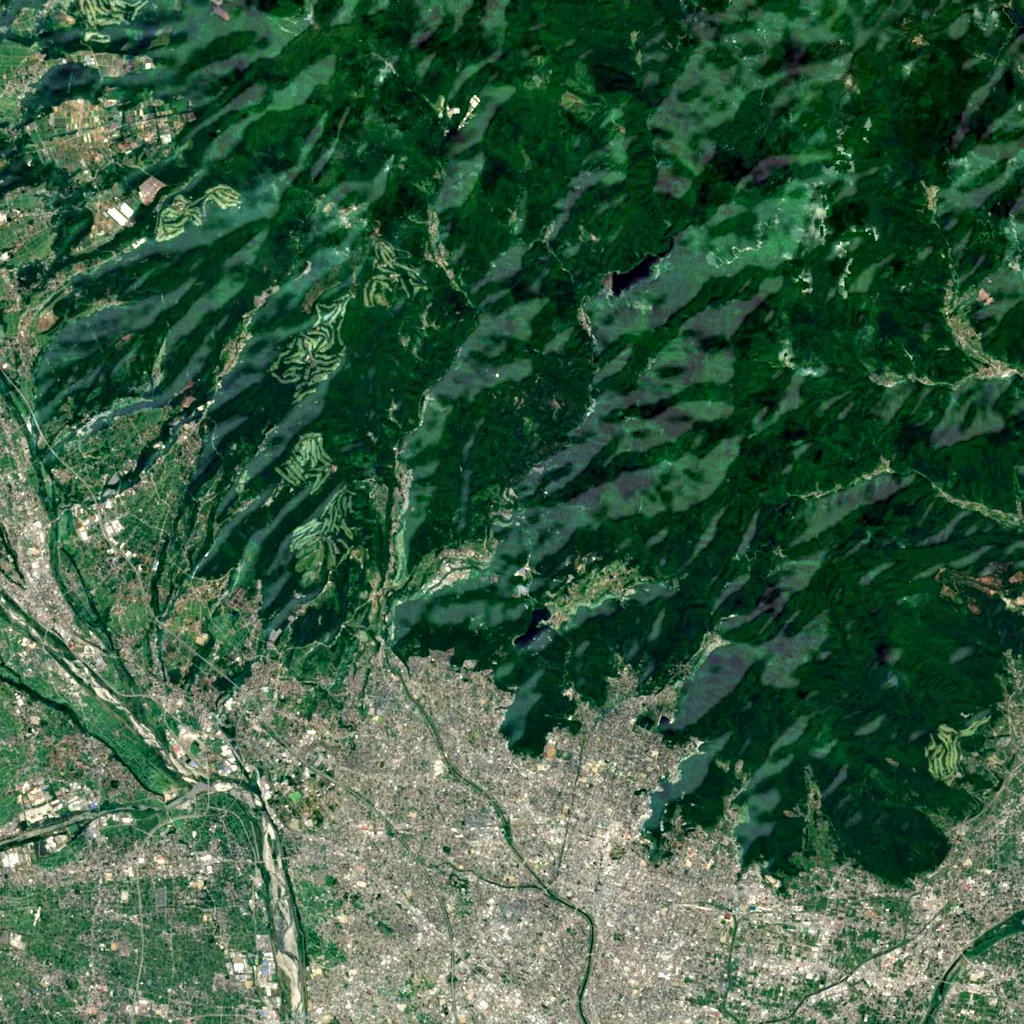 Shōsenkyō seen from above (Sentinel-2)