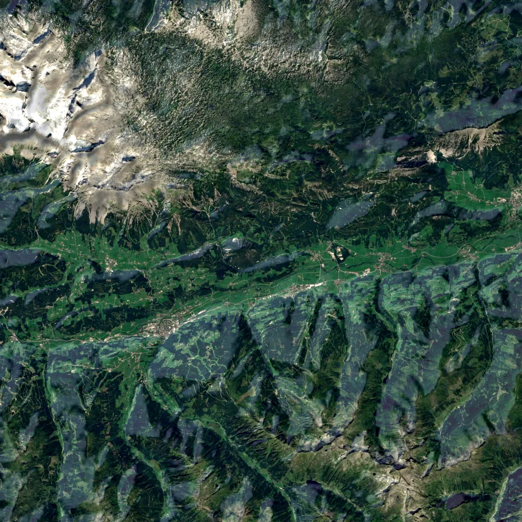 Silberkarklamm seen from above (Sentinel-2)